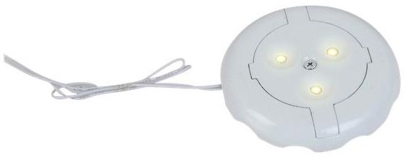 White 3" Wide Round 3000K LED Under Cabinet Disk Light
