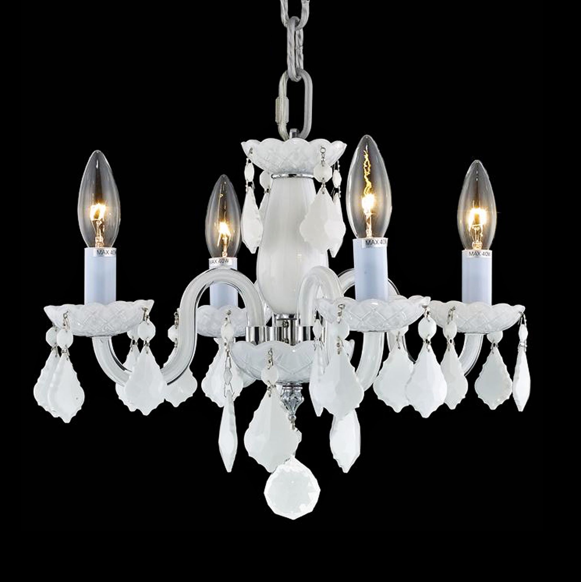 Rococo Collection 15" Wide White Chandelier