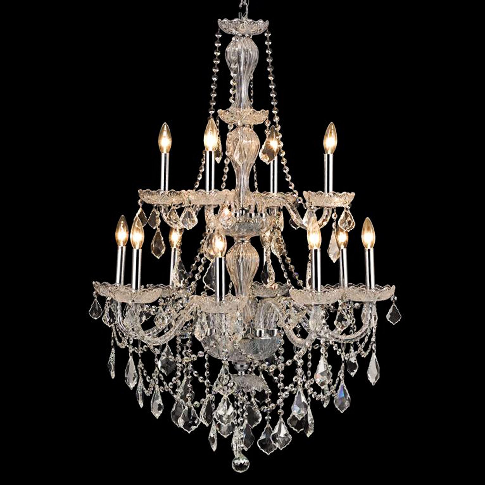 Giselle Collection 28" Wide Chrome 12-Light Chandelier