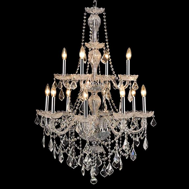 Giselle Collection 28&quot; Wide Chrome 12-Light Chandelier