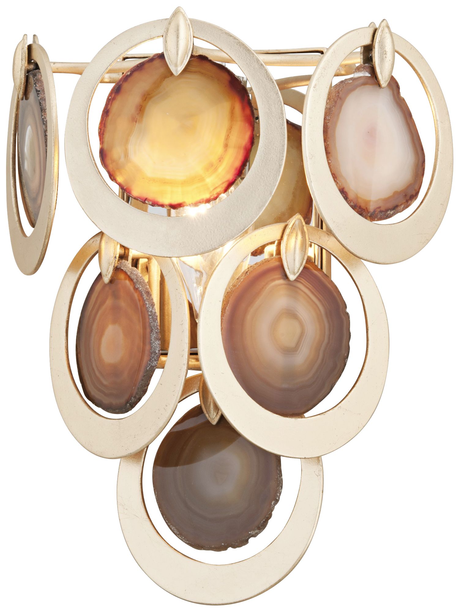 Corbett Rockstar 15 3/4" High Gold and Agate Wall Sconce