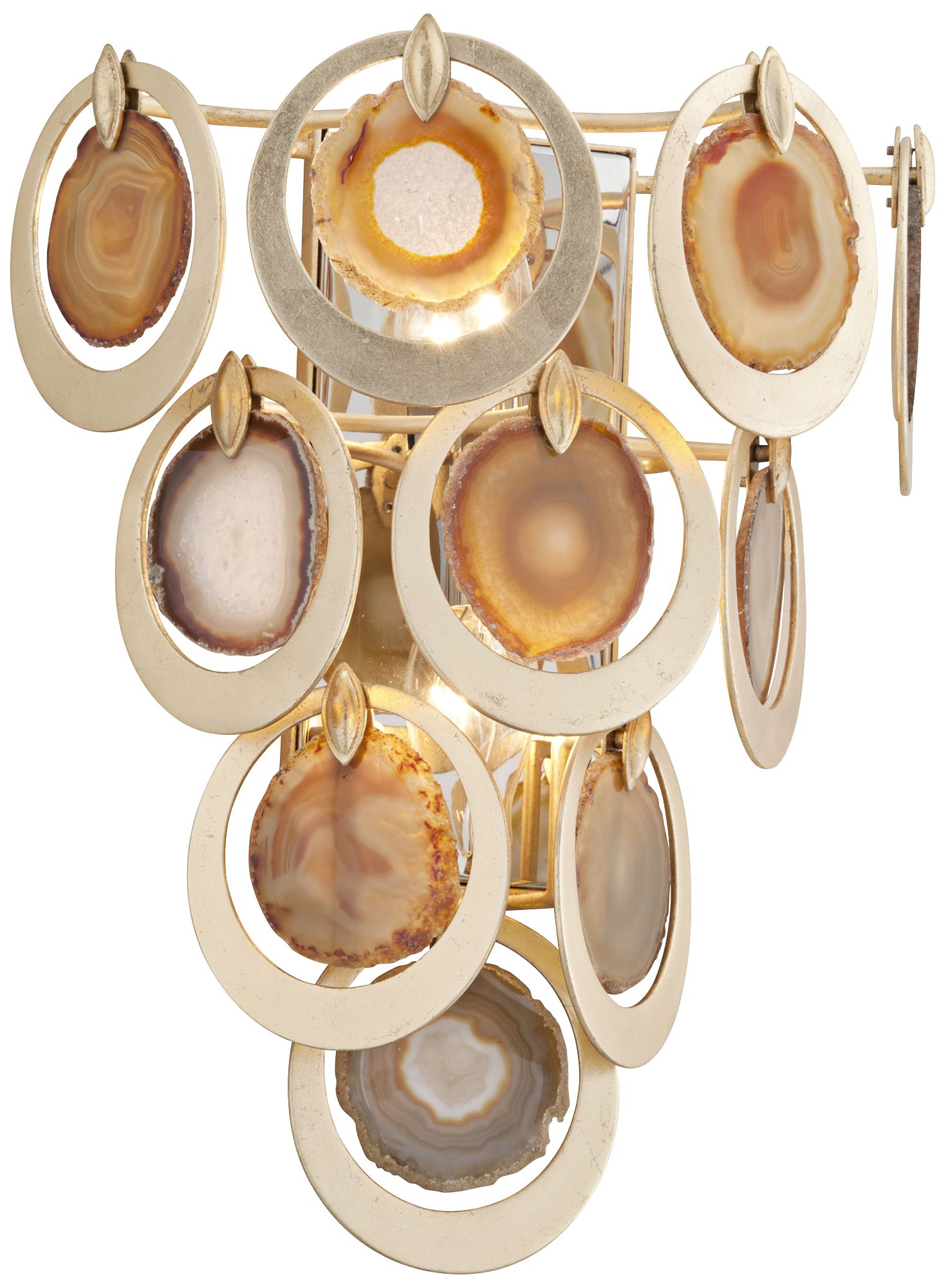 Corbett Rockstar 18" High Gold and Agate Wall Sconce