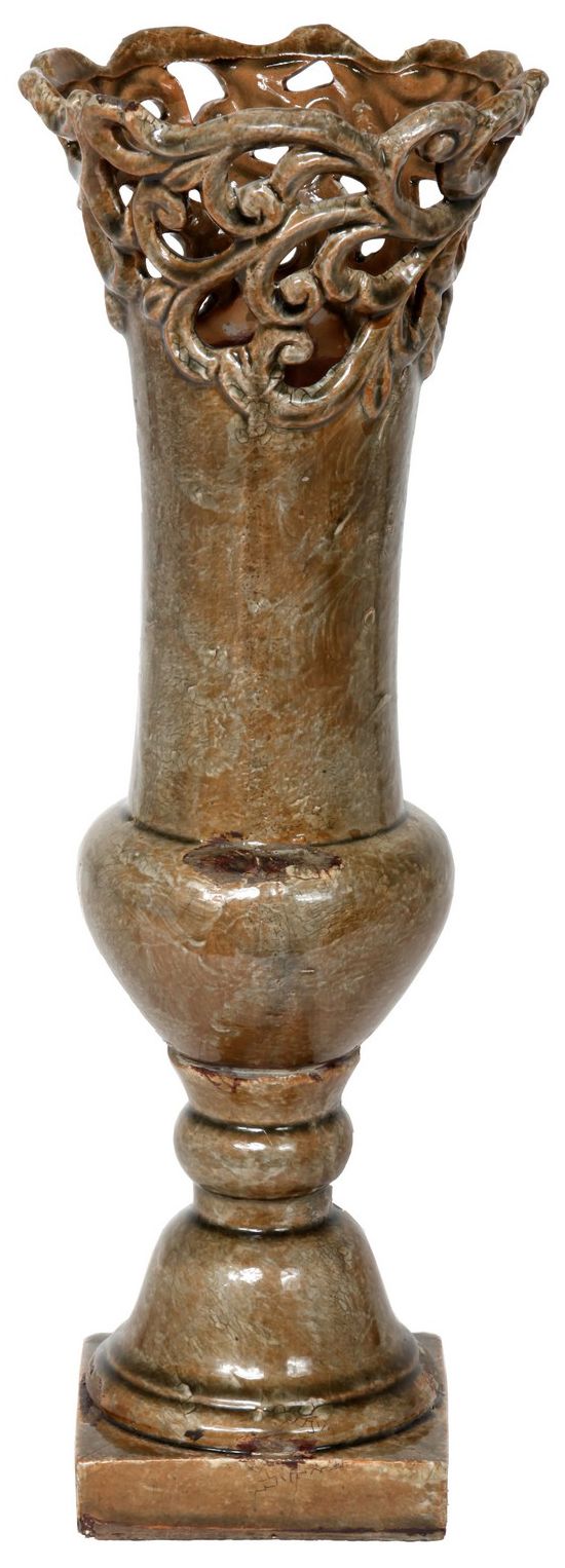 Castalia Large 20" High Ceramic Flower Vase