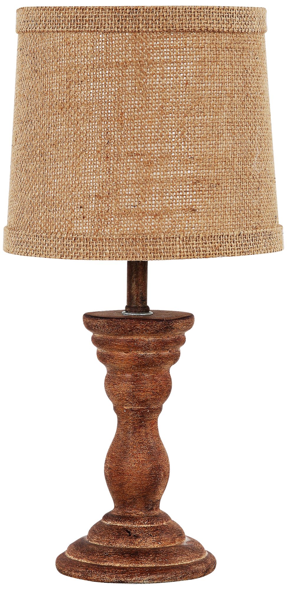 Randolph Brown Candlestick Table Lamp with Burlap Shade