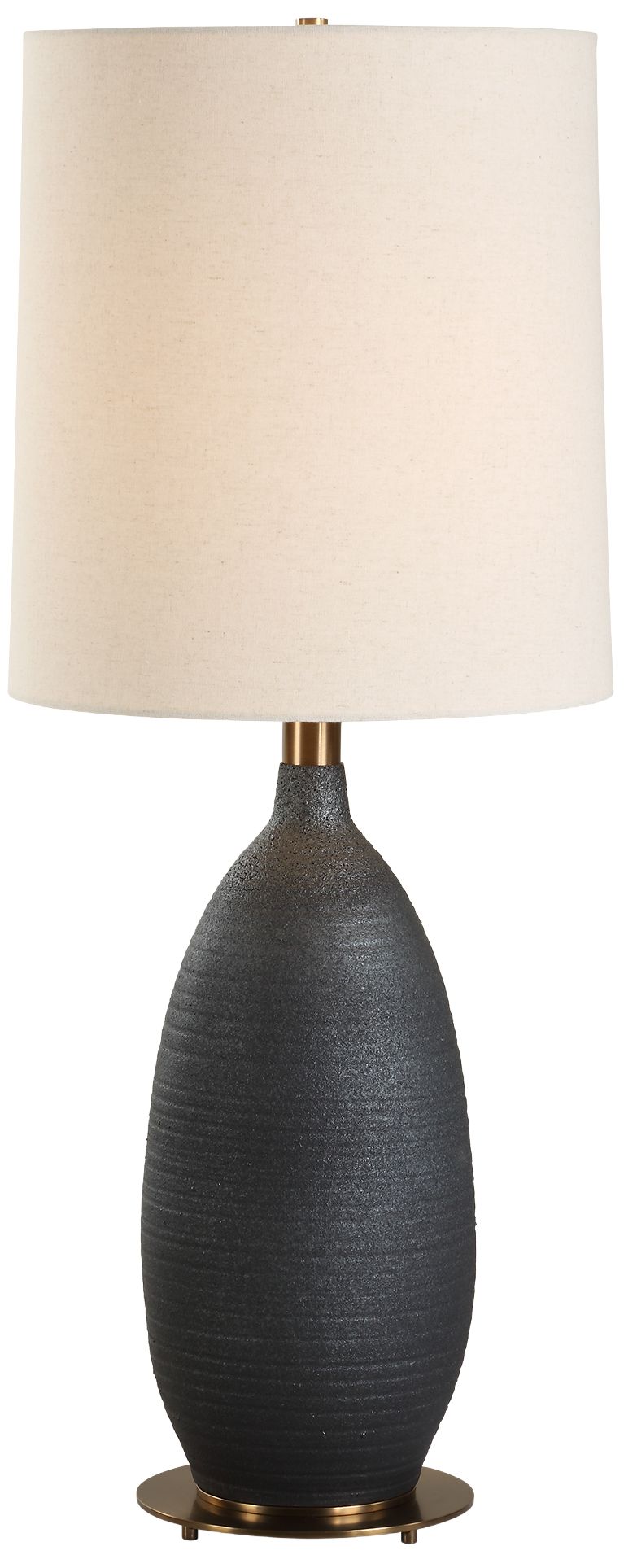 Uttermost Bower Matte Black Textured Ceramic Table Lamp