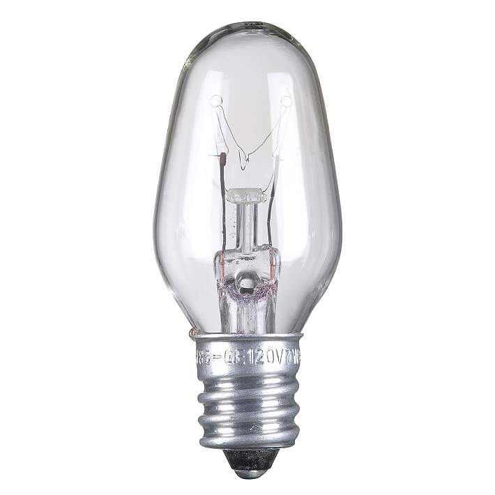 10 GE 7W C7 Clear Candelabra Bulbs 7 Watt Replacement Christmas 7C7 Lamp xmas 