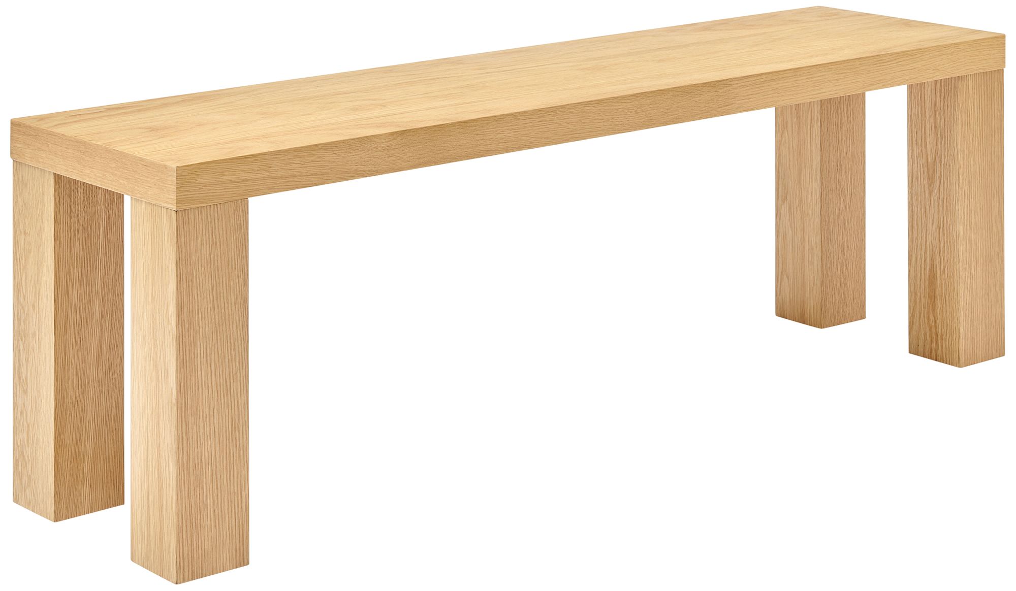 Abby 57" Wide Oak Veneer Wood Rectangular Bench