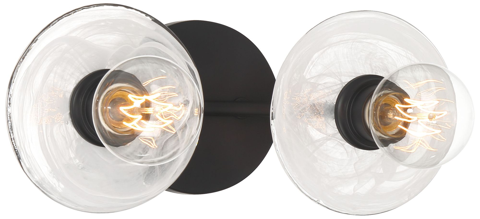 George Kovacs Vapors 2-light Black Vanity With Clear Alabaster Glass Shade