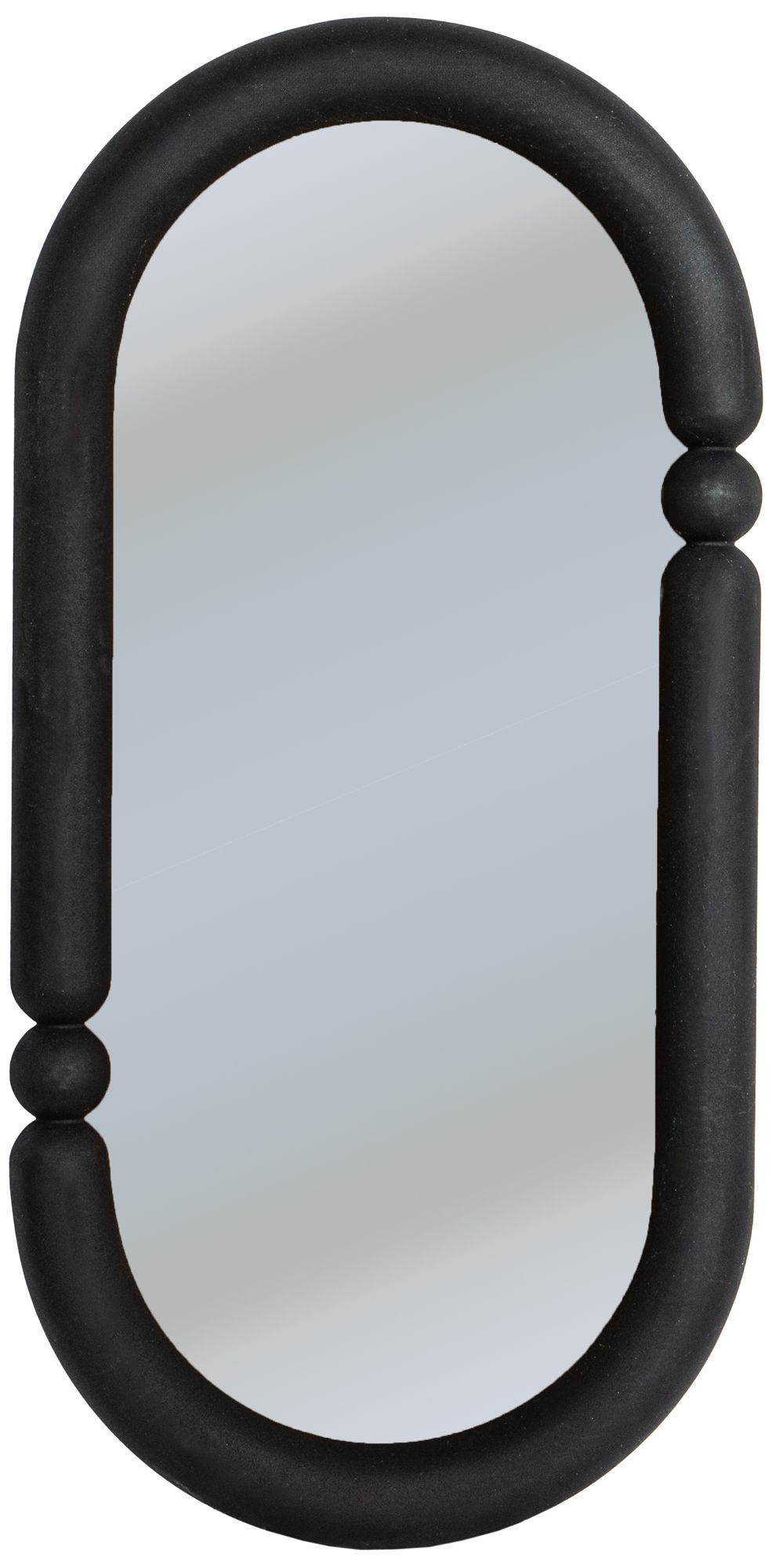 Oval Wood-Framed Wall Mirror