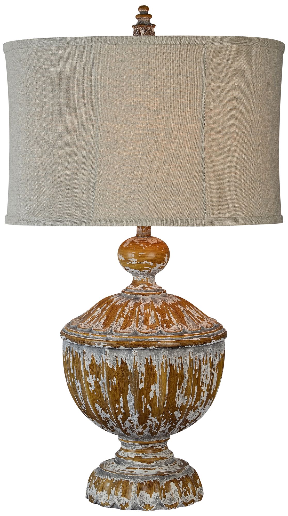 Forty West Nicole Natural WoodLook Rustic Distressed Table Lamp