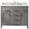 Valentino 42" Wide 5-Drawer Gray Marble-Top Single Vanity