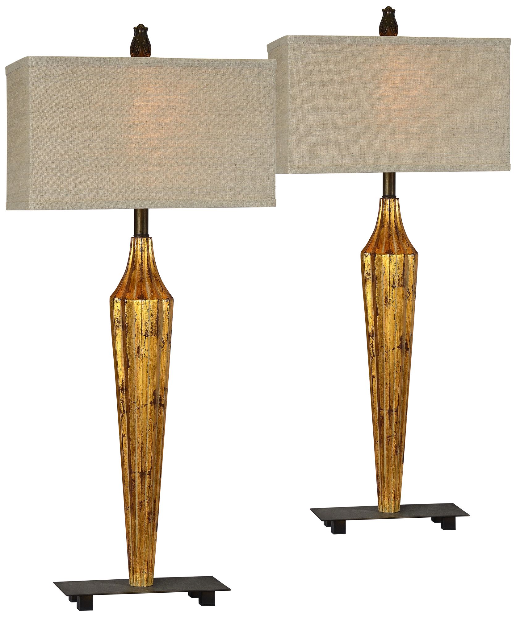 Forty West Slayton Gold Leaf Table Lamps Set of 2