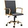 Profile Black Faux Leather Adjustable Swivel Office Chair