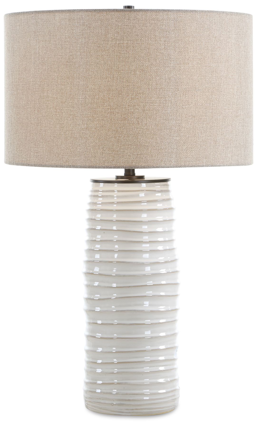 Uttermost Barat 27 1/2" Distressed White Ceramic Table Lamp