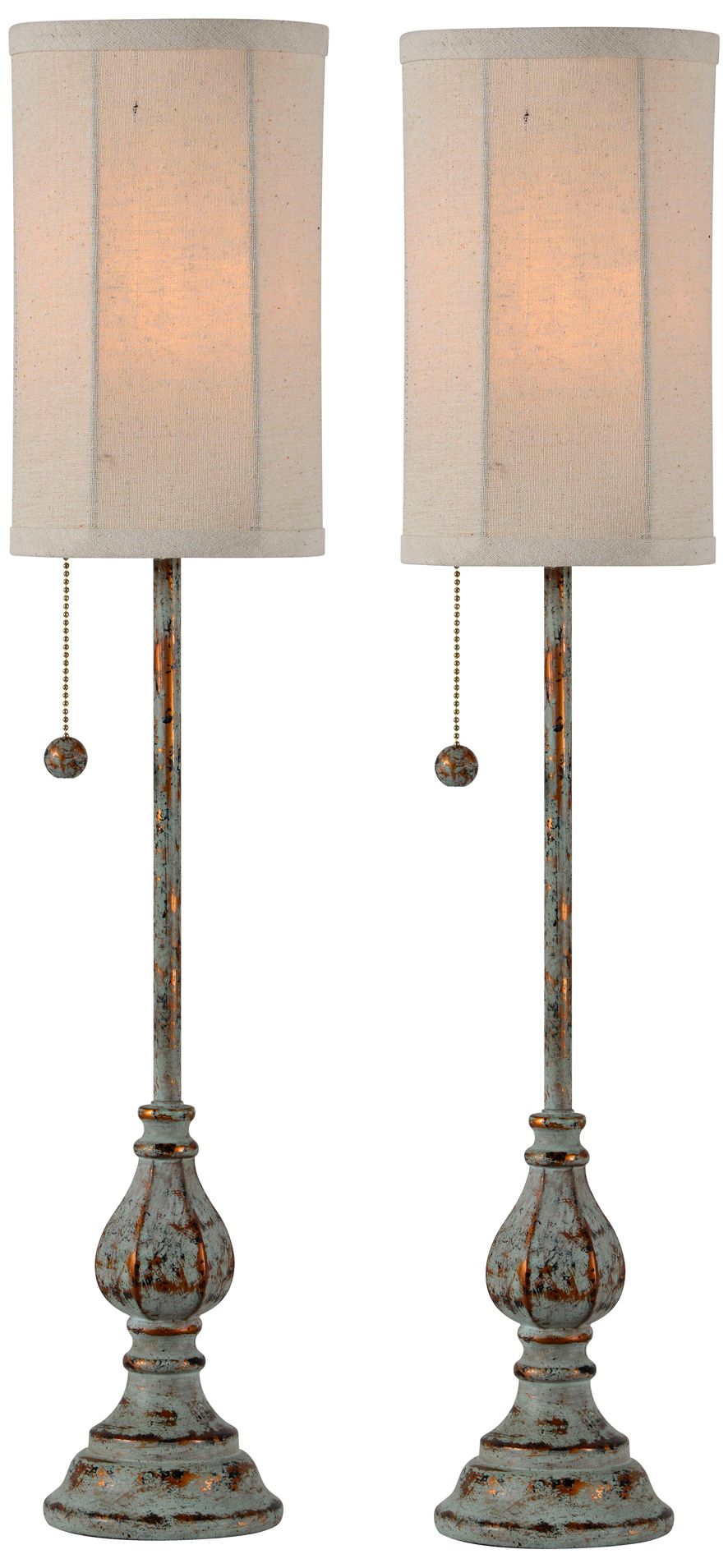 Forty West Millie Blue and Gold Buffet Table Lamps Set of 2