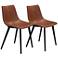 Zuo Daniel Vintage Brown Faux Leather Dining Chairs Set of 2
