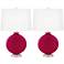 French Burgundy Carrie Table Lamp Set of 2