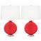Poppy Red Carrie Table Lamp Set of 2