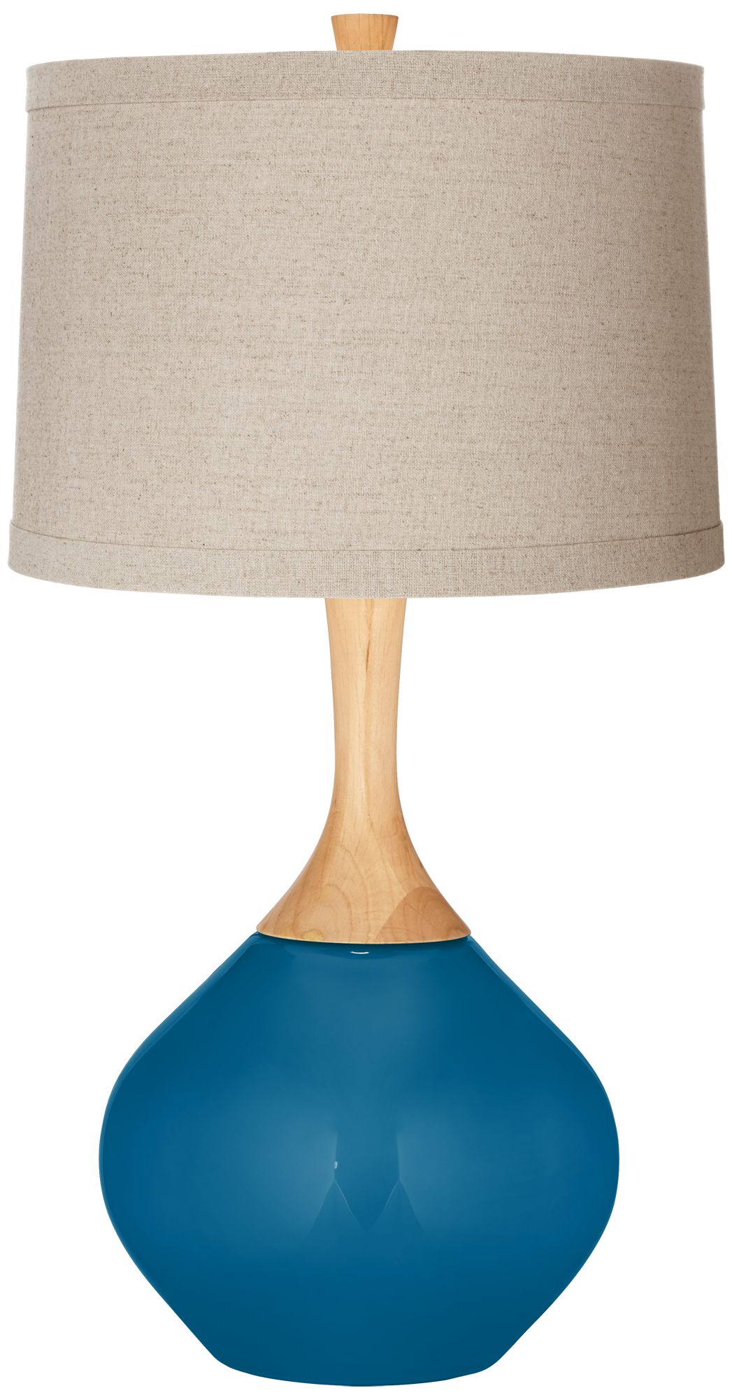 Mykonos Blue Natural Linen Drum Shade Wexler Table Lamp ...