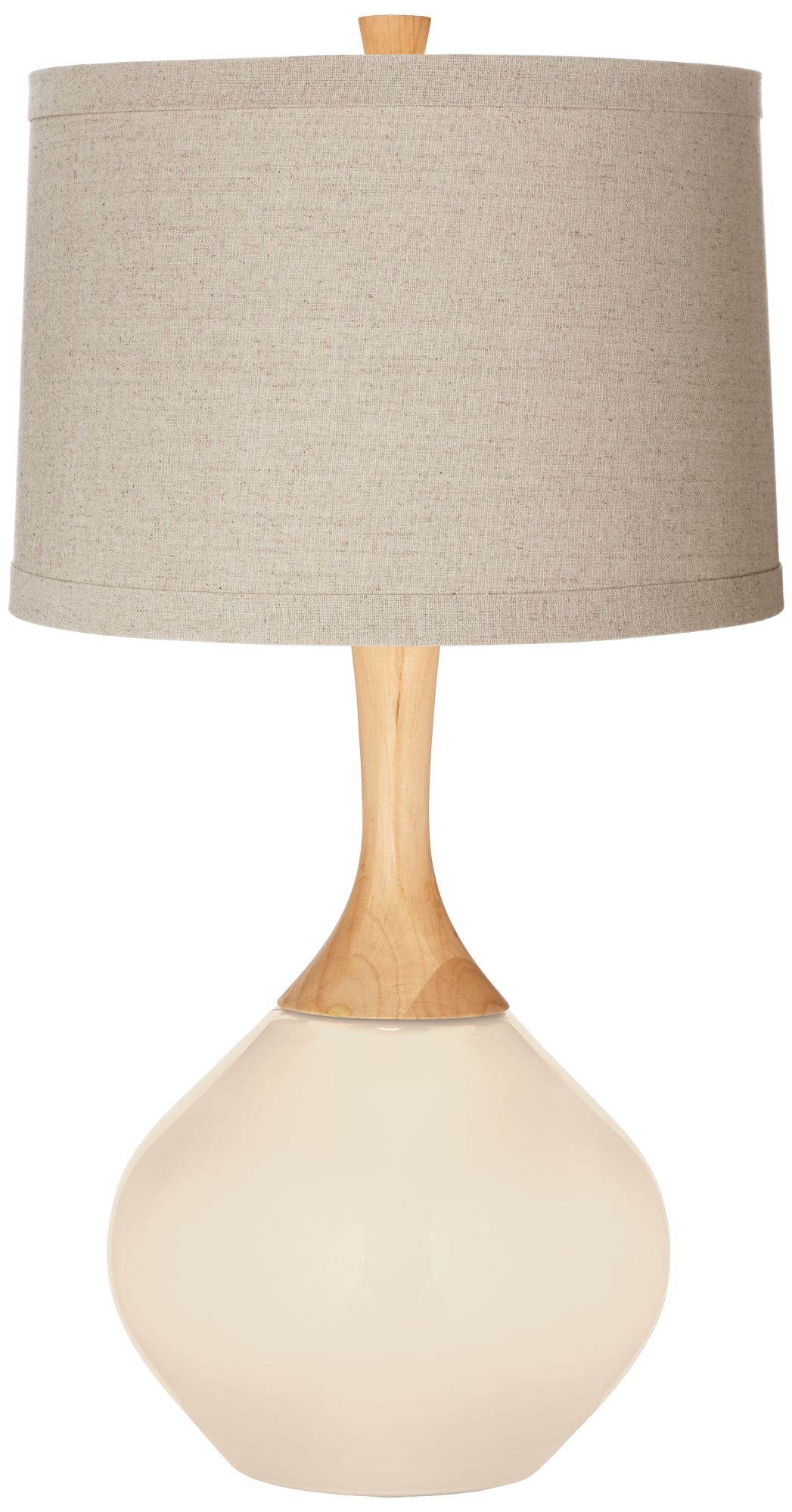 Steamed Milk Natural Linen Drum Shade Wexler Table Lamp