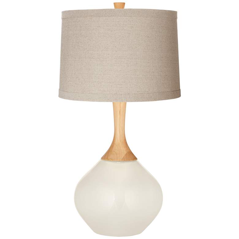 Image 1 West Highland White Natural Linen Drum Shade Wexler Table Lamp