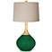 Greens Natural Linen Drum Shade Wexler Table Lamp