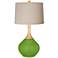 Rosemary Green Natural Linen Drum Shade Wexler Table Lamp