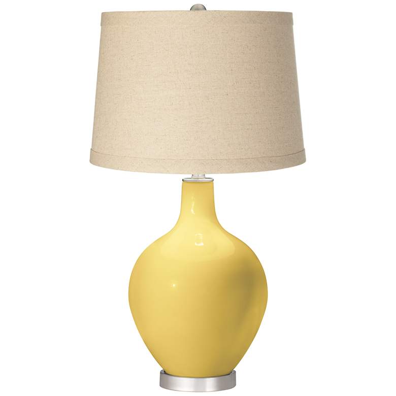 Image 1 Daffodil Burlap Drum Shade Ovo Table Lamp