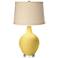 Daffodil Burlap Drum Shade Ovo Table Lamp