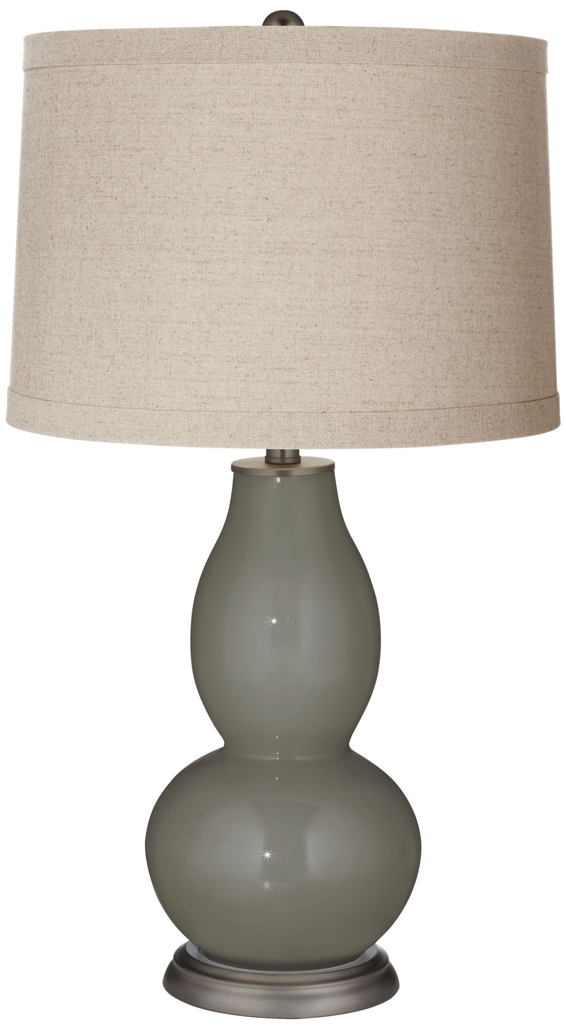 Gauntlet Gray Linen Drum Shade Double Gourd Table Lamp