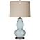 Take Five Linen Drum Shade Double Gourd Table Lamp