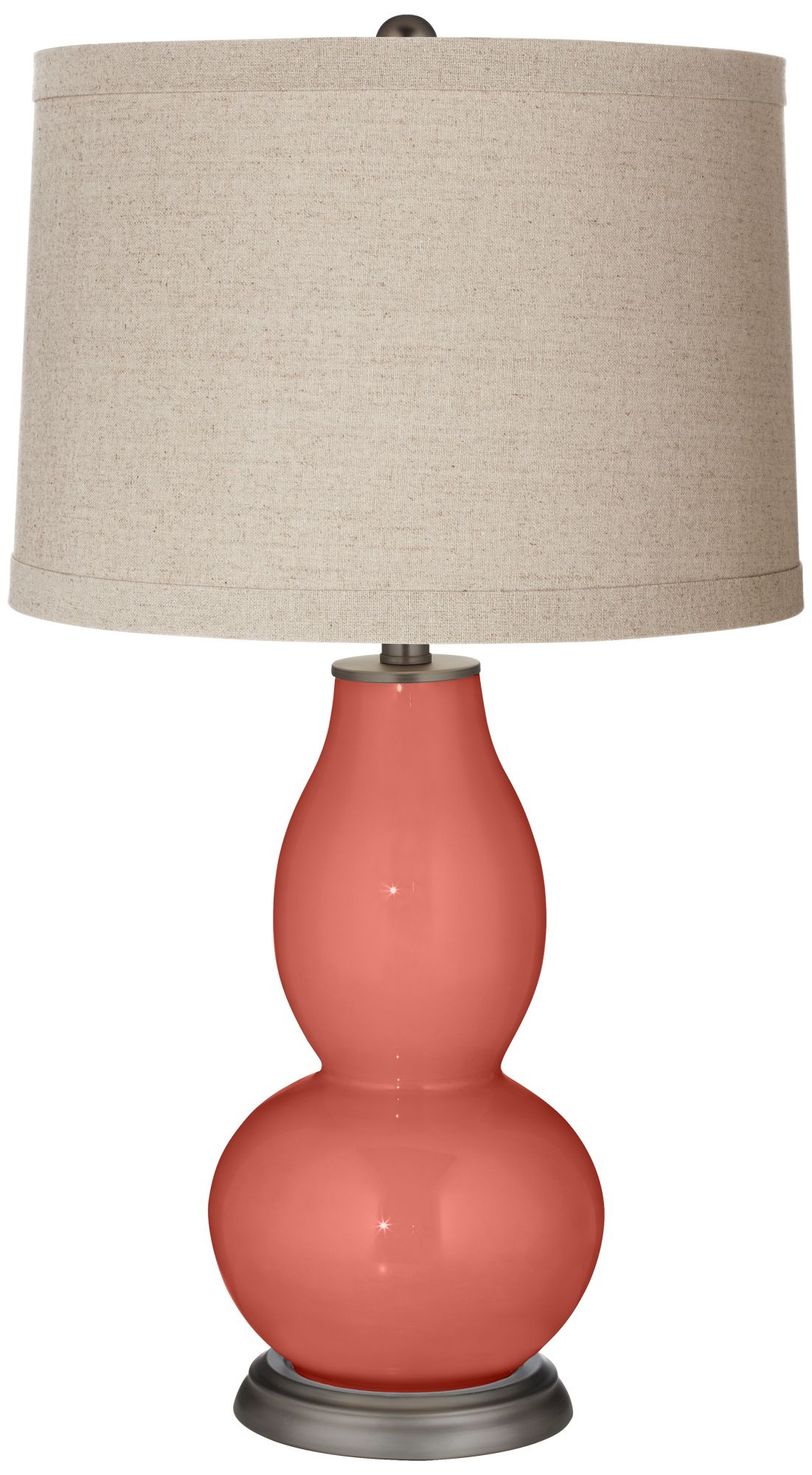 Coral Reef Linen Drum Shade Double Gourd Table Lamp