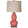 Coral Reef Linen Drum Shade Double Gourd Table Lamp