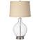 Clear Glass Fillable Burlap Drum Shade Ovo Table Lamp