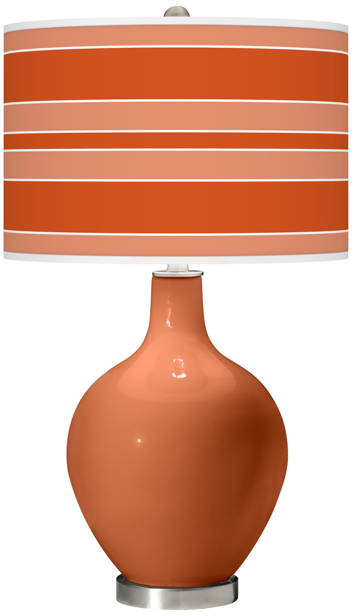 Robust Orange Bold Stripe Ovo Glass Table Lamp