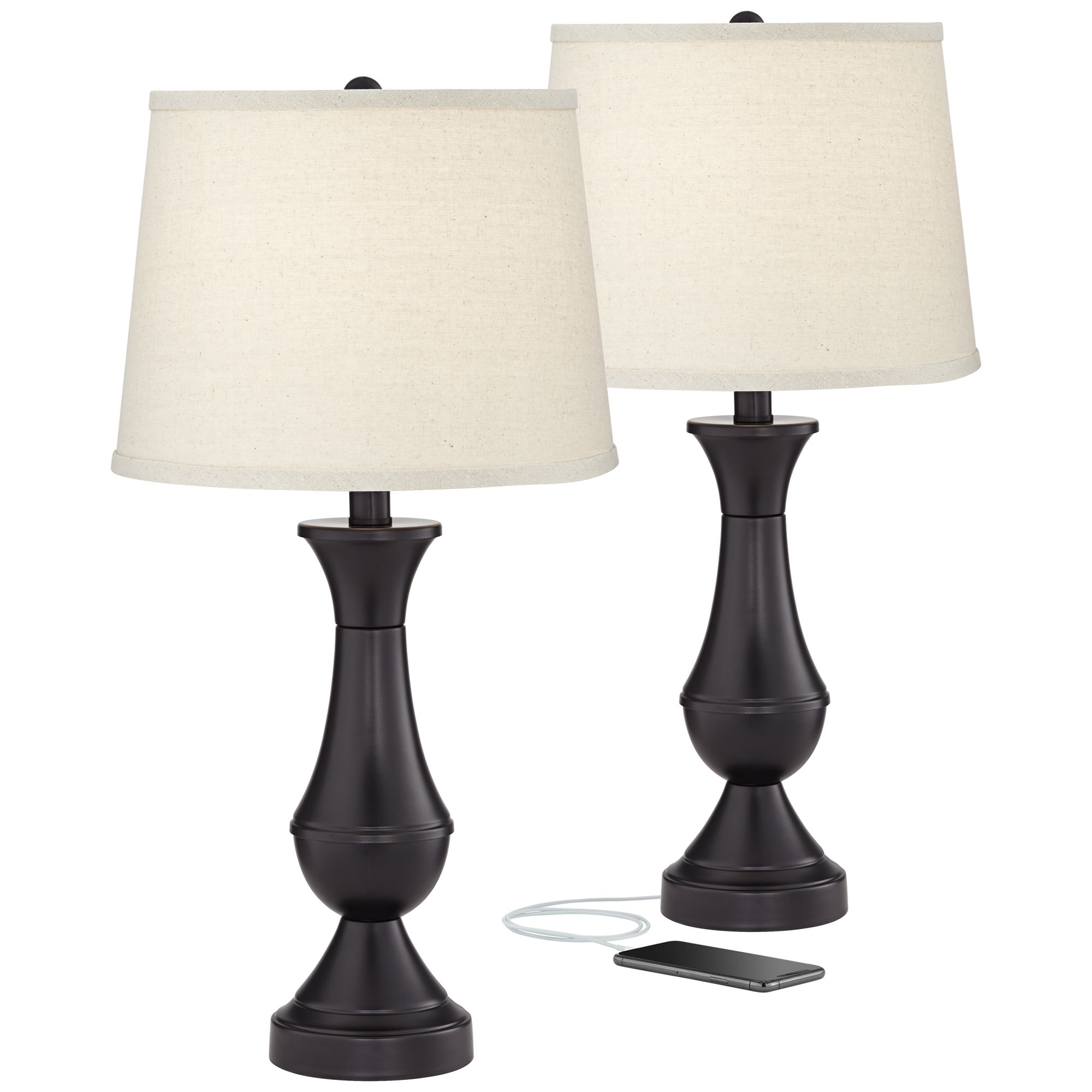 2 Touch Table Lamps with USB Ports 