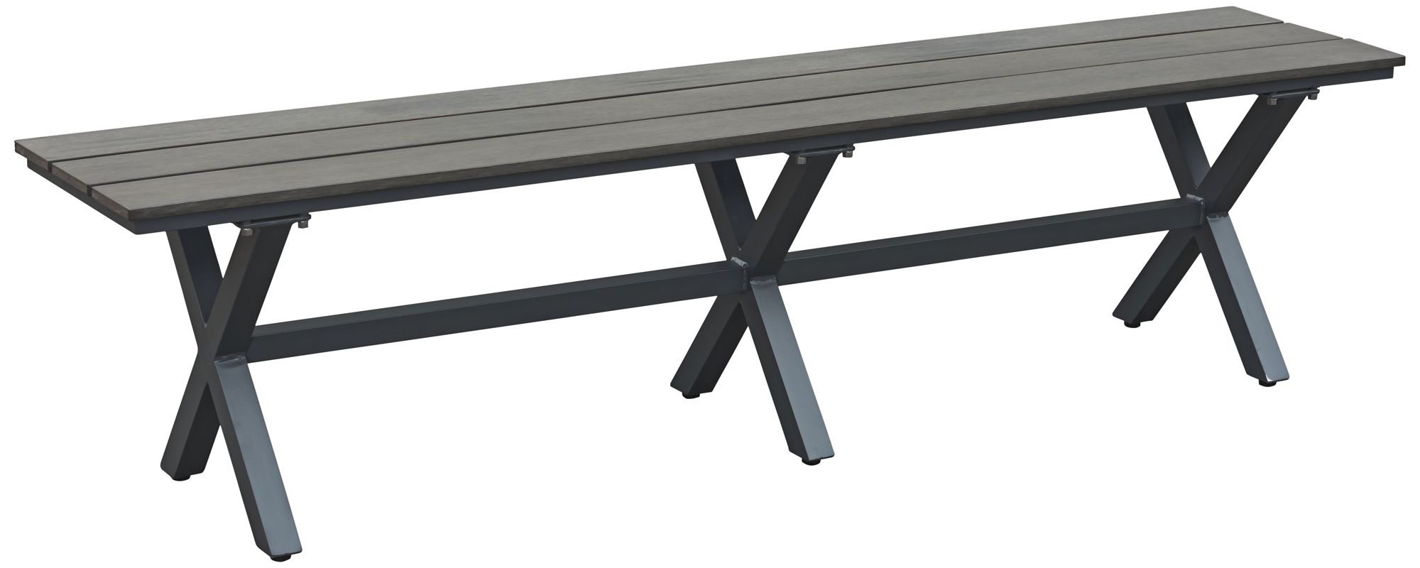 Zuo Bodega Brown Top and Industrial Gray Outdoor Bench