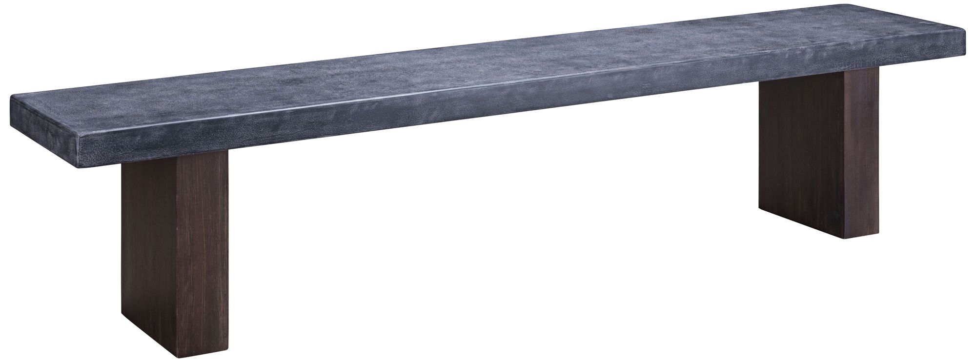 Zuo Windsor Cement Top and Natural Wood Outdoor Bench