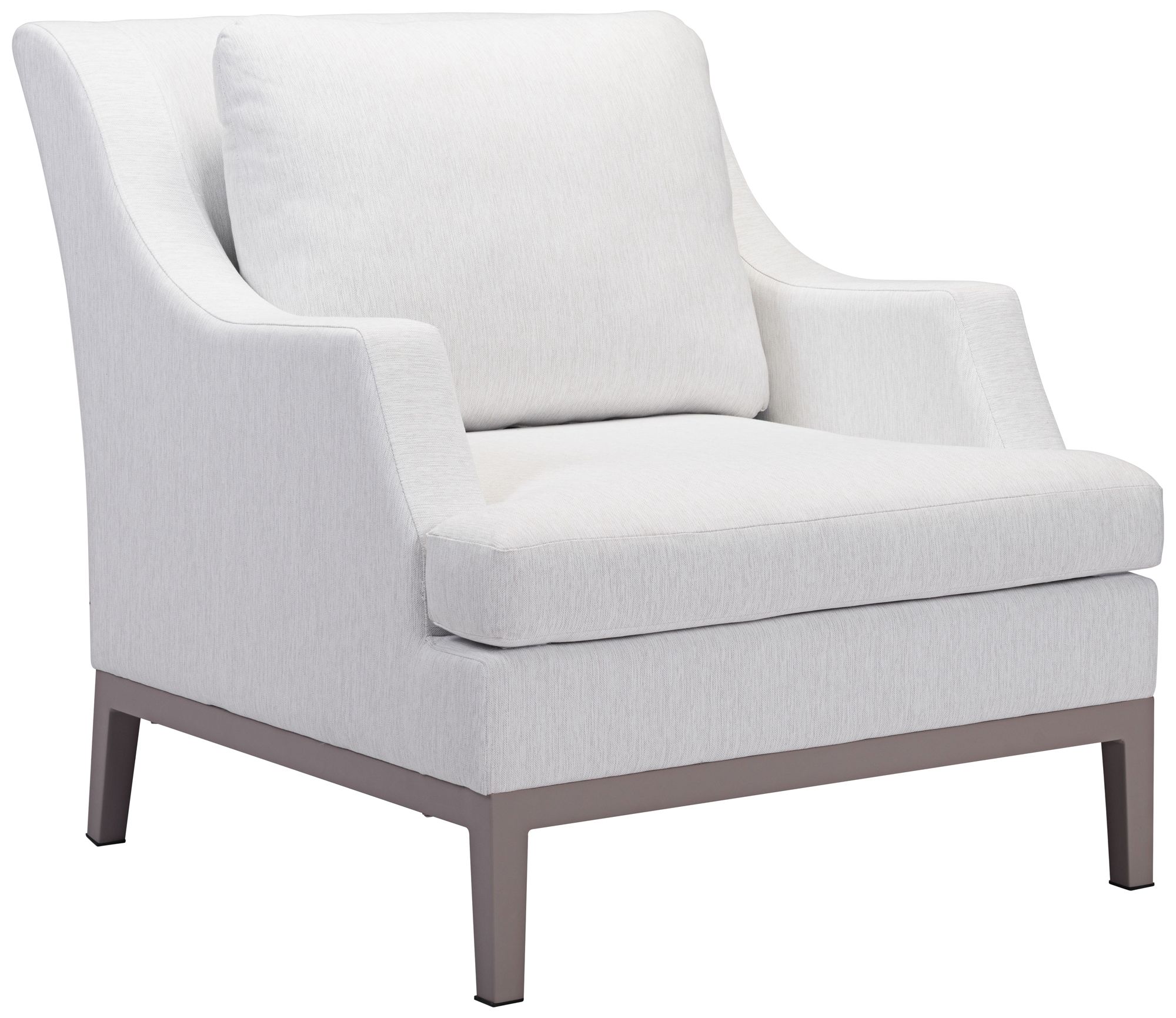 Zuo Ojai Champagne White Fabric Outdoor Armchair
