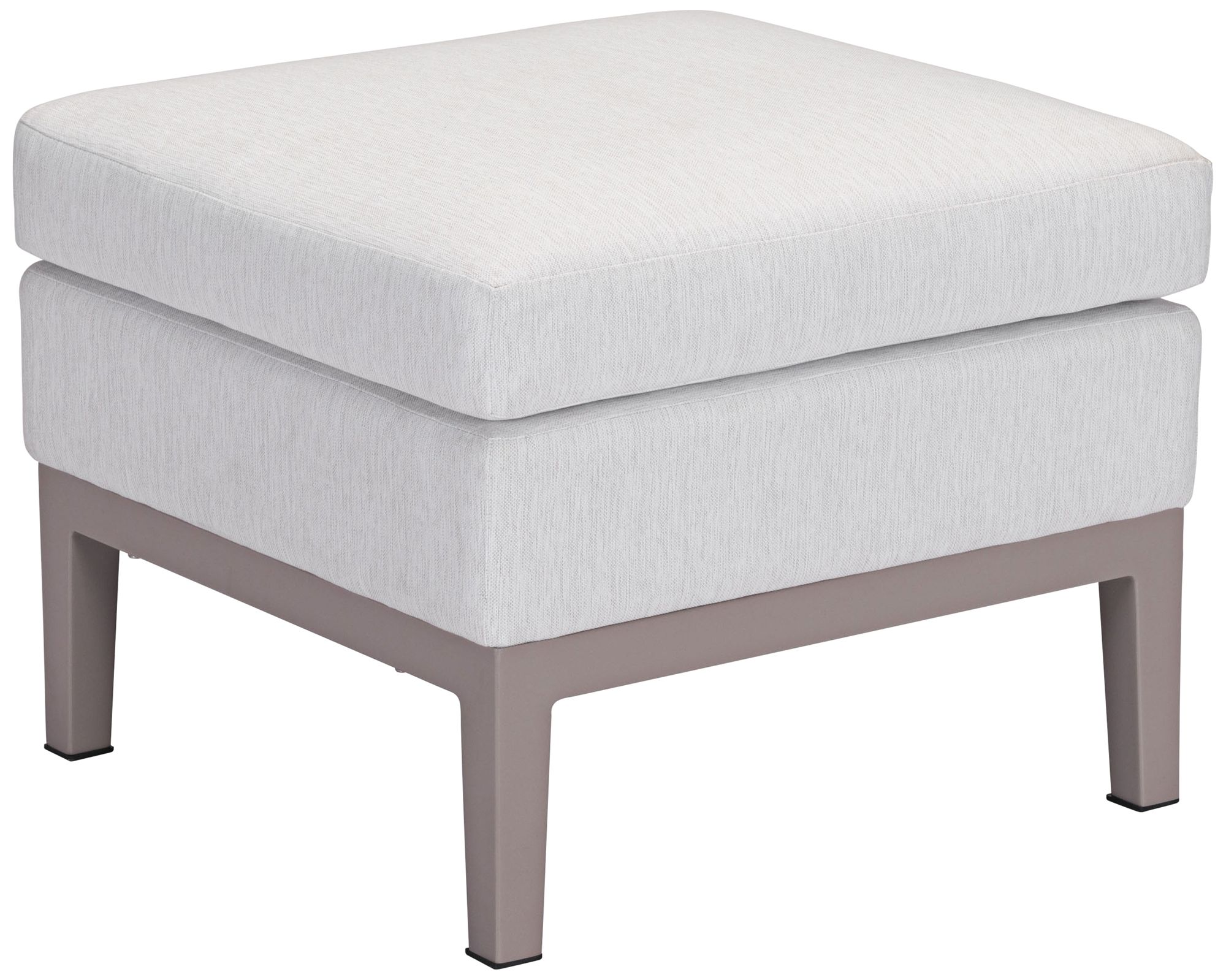 Zuo Ojai Champagne White Fabric Outdoor Ottoman
