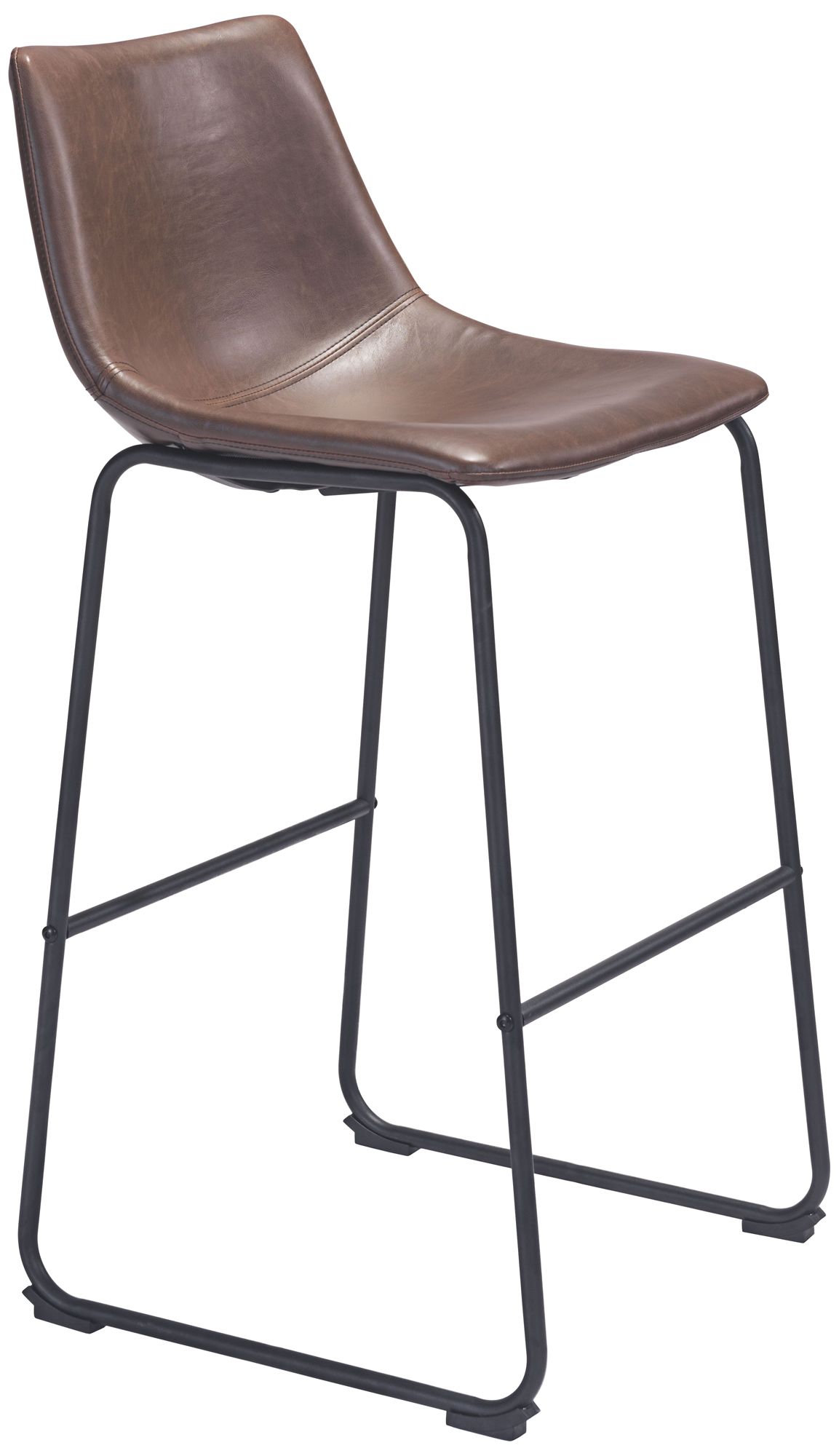 Zuo Smart 29" Vintage Espresso Faux Leather Bar Chair