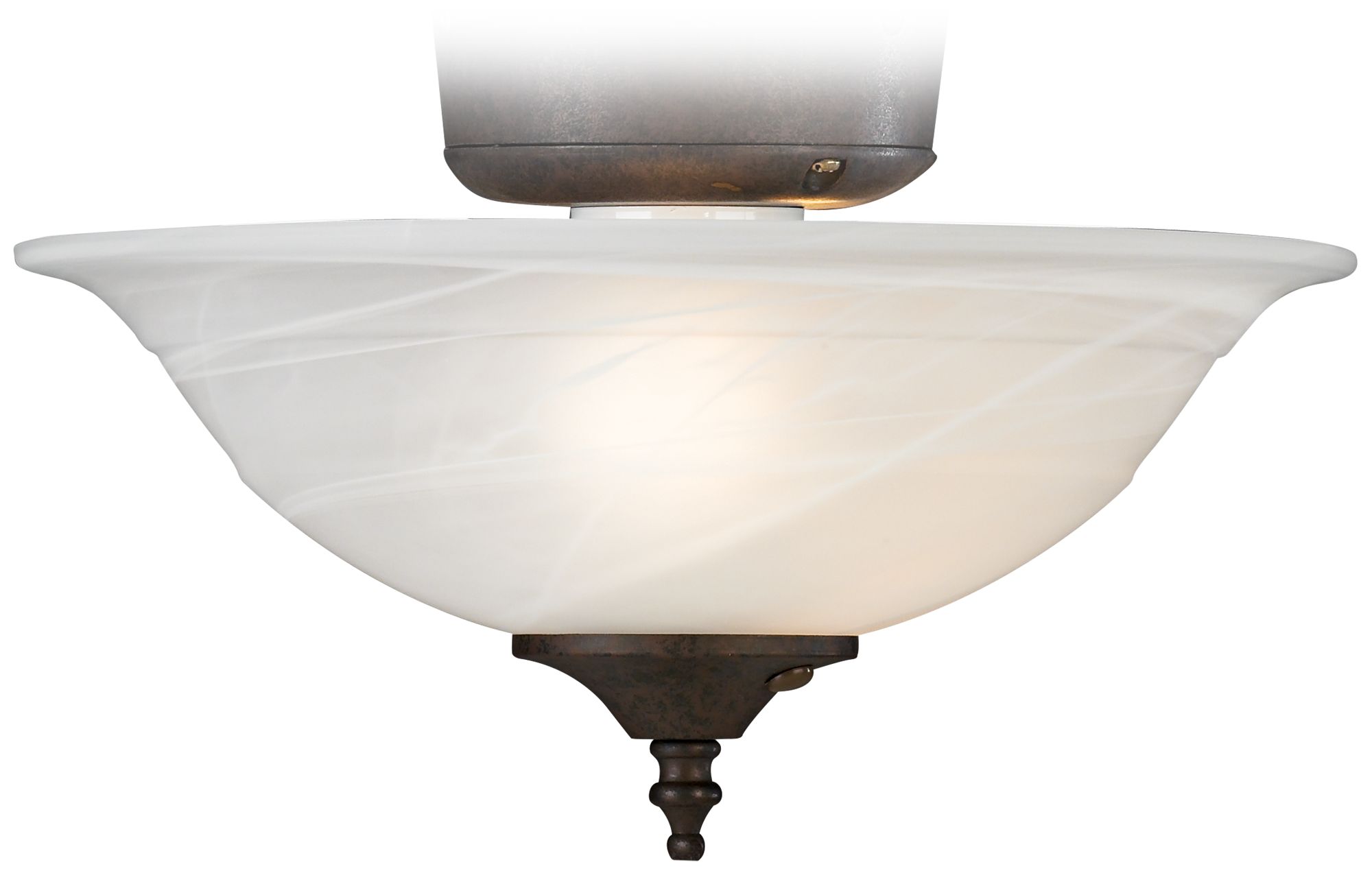 Alabaster Bowl Multi Cap Finish Pull Chain Led Light Kit