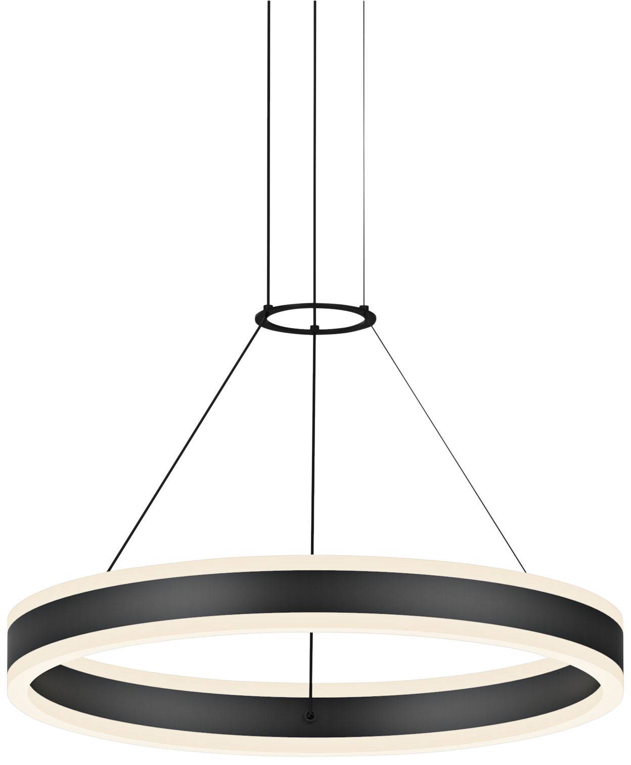 Double Corona 23 3/4" Wide Satin Black 2-Light LED Pendant