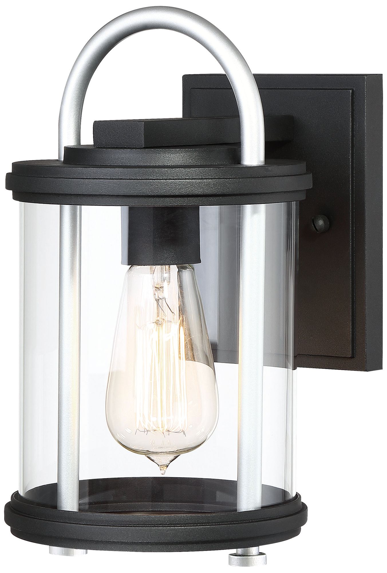 Keyser 11 1/4" High Black and Silver Outdoor Wall Light