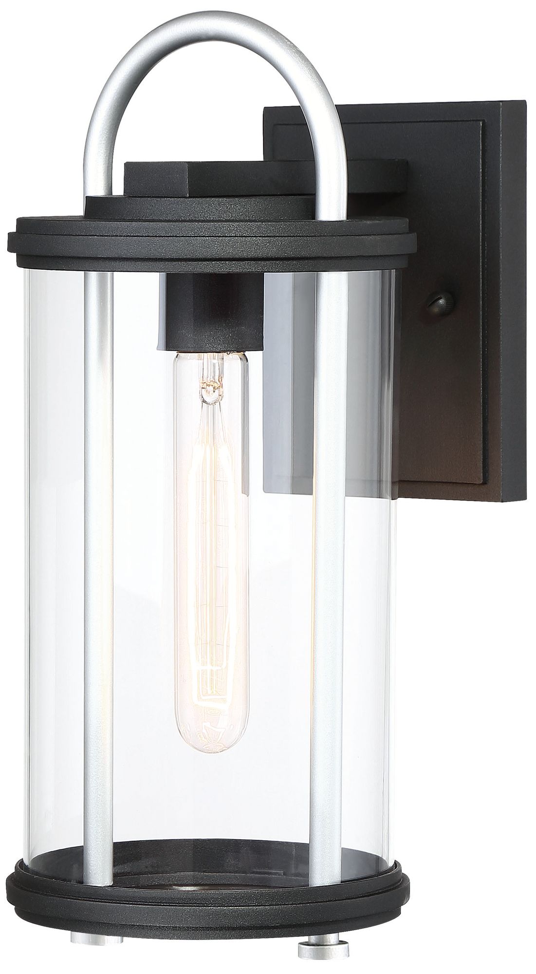 Keyser 14 1/4" High Black and Silver Outdoor Wall Light