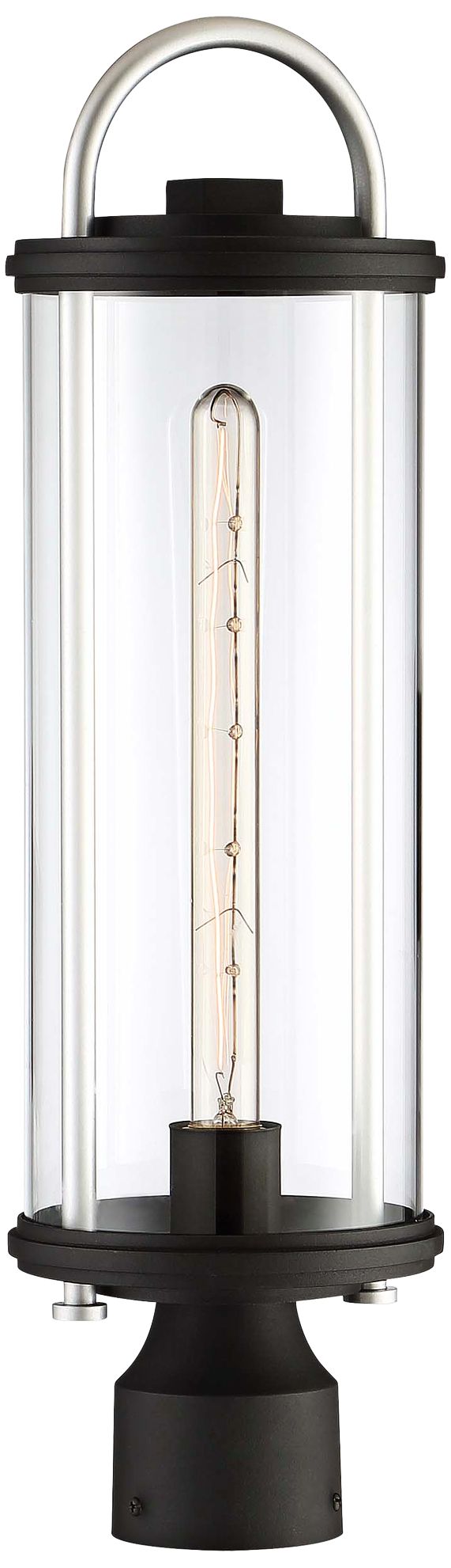 Keyser 21 3/4" High Black and Silver Outdoor Post Light