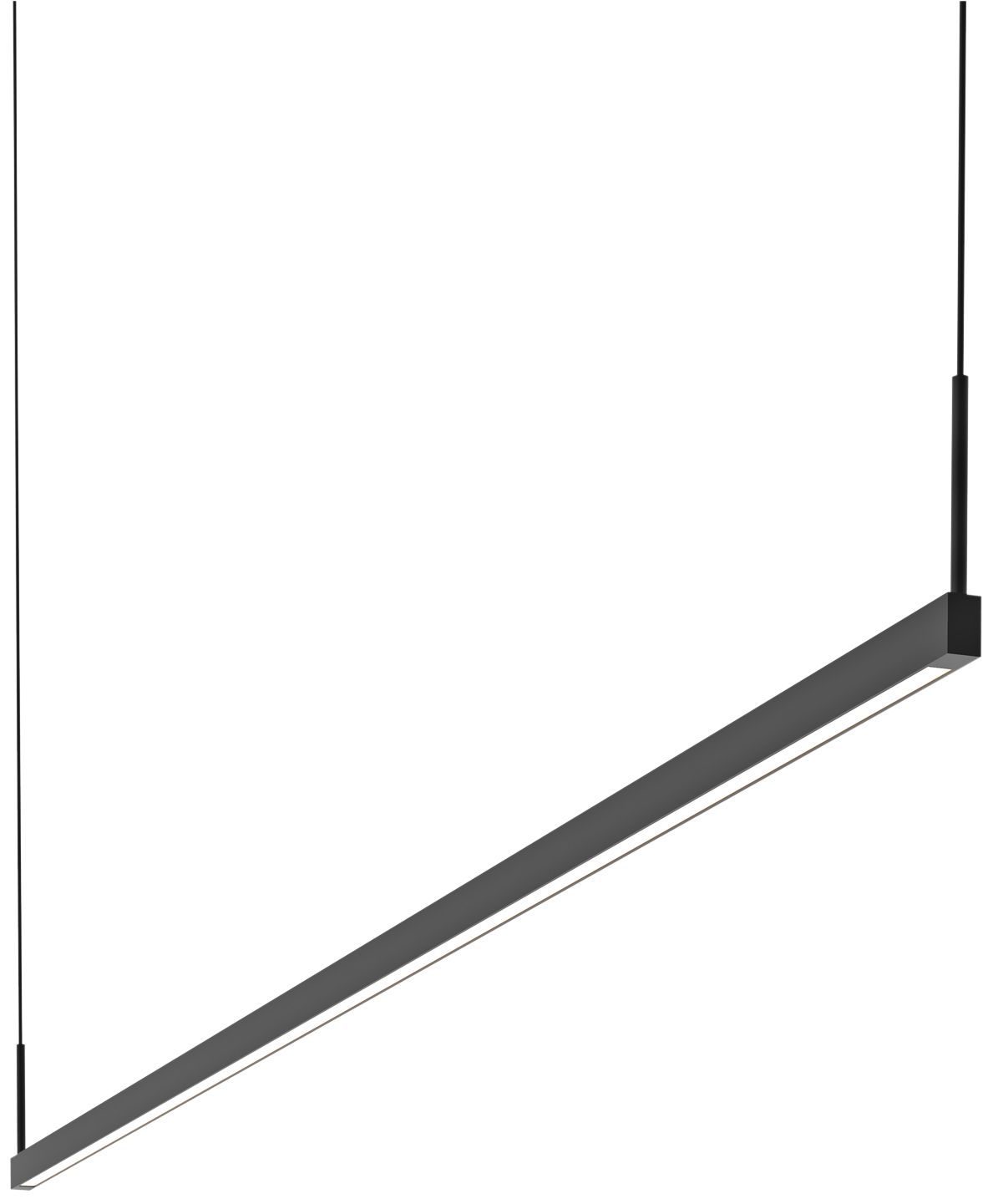 Thin-Line 72"W Black Two-Sided LED Kitchen Island Pendant