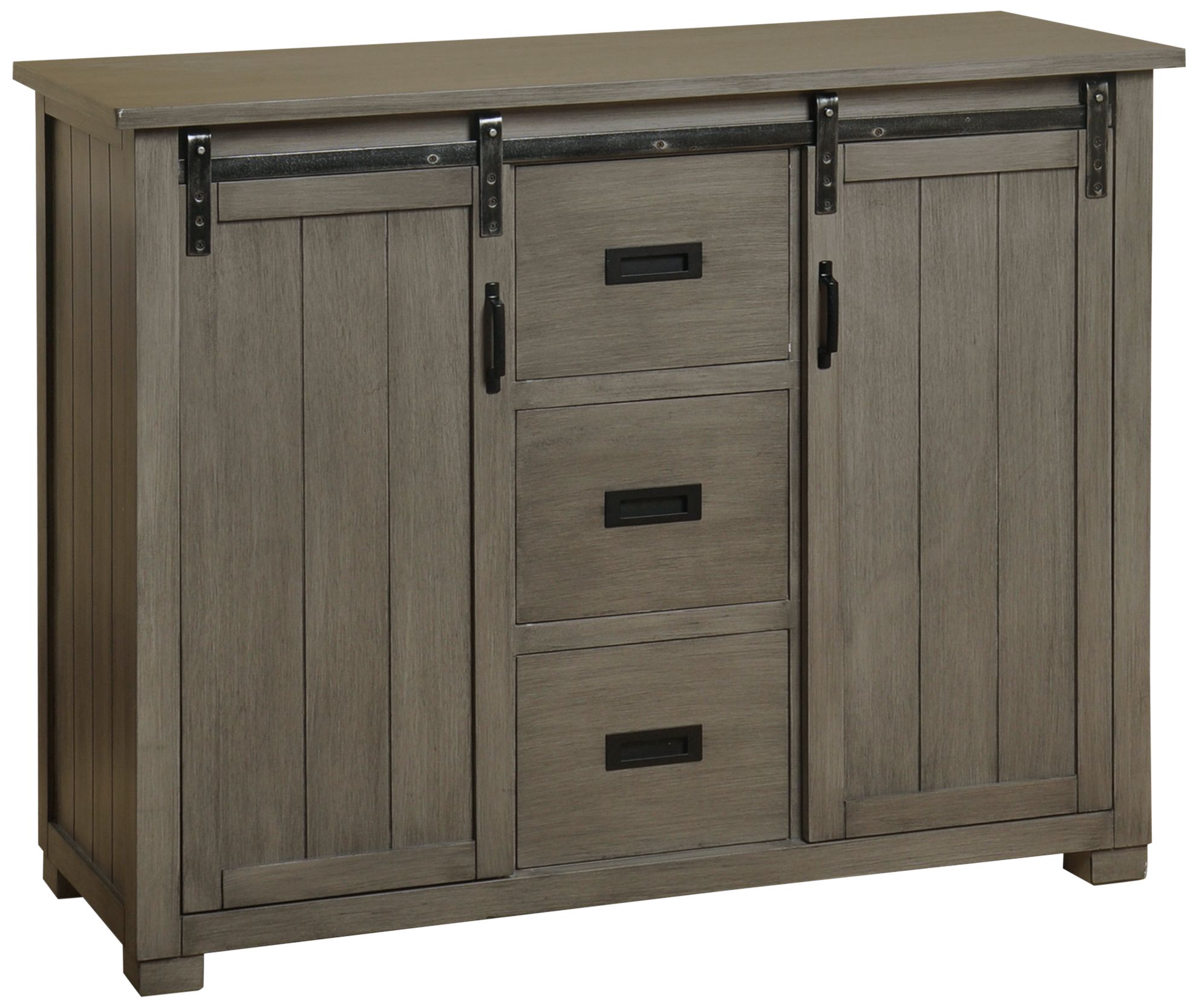 Slate Gray 46" Wide Sliding Farmhouse Barn Door TV Cabinet