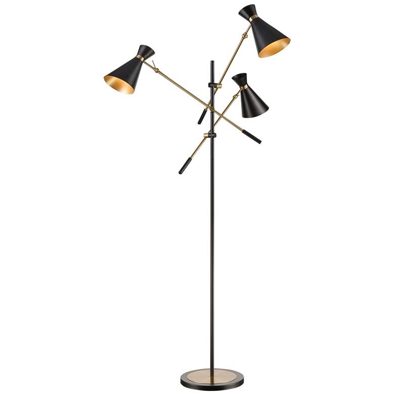 Image 1 Dimond Chiron Matte Black 3-Light Adjustable LED Floor Lamp