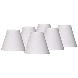3.5-inch by 4.5-inch by 4.5-inch Meriville Gray Linen Clip On Chandelier Lamp Shades Gray, set of 6